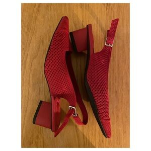 Chic Red Block Heel Sandals